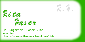 rita haser business card